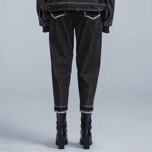 JNBY Women’s Cropped Corduroy Distress Pants Black